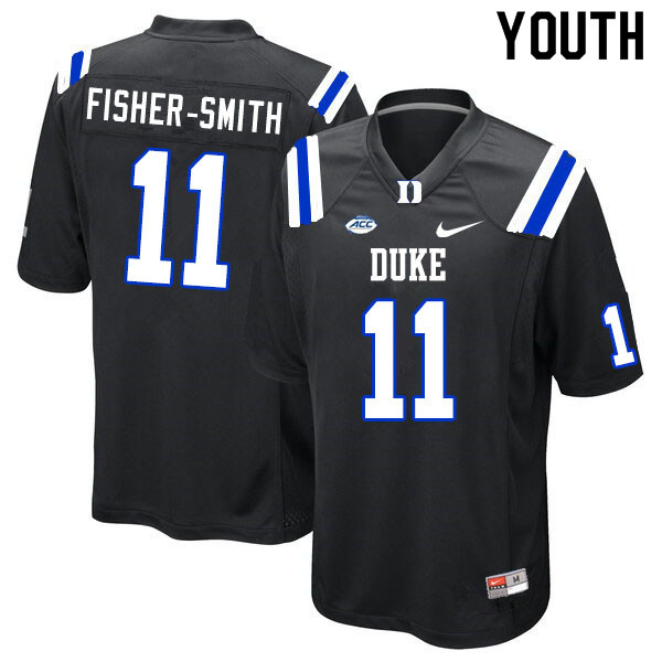 Youth #11 Isaiah Fisher-Smith Duke Blue Devils College Football Jerseys Sale-Black - Click Image to Close